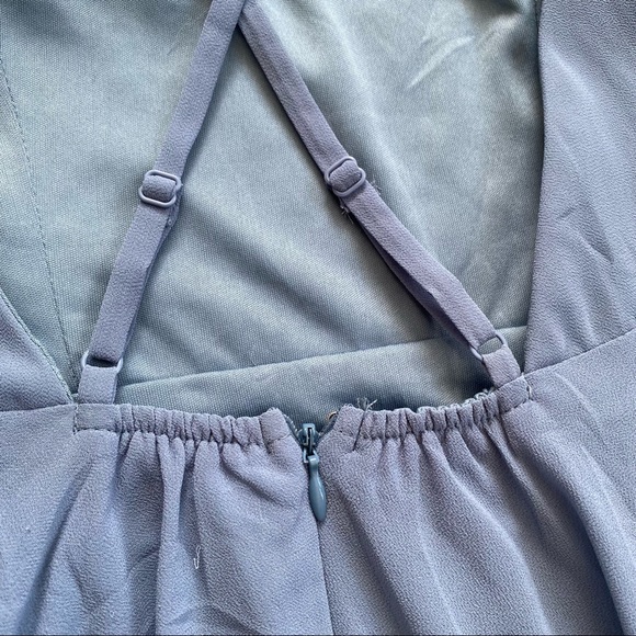 New Lulus Dreamy Romance Slate Blue Backless Maxi Bridesmaid Dress - Picture 8 of 13